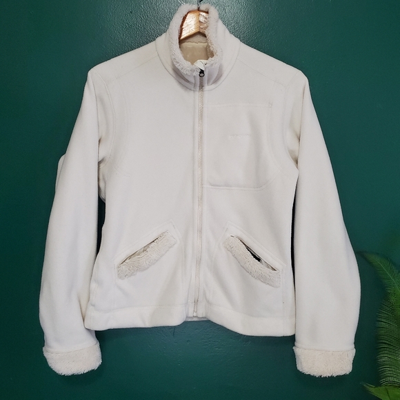 Patagonia Reversible Fleece Zip Up Jacket Ivory Md - Picture 7 of 13